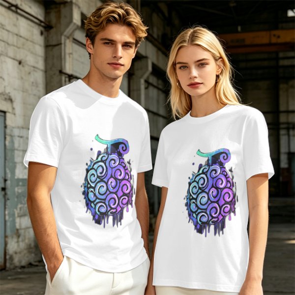 Olive T-Shirt with Devil Fruit Swirl Art Print