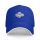Black baseball cap with four stylized older women wearing colored visors