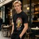 Olive T-Shirt with Retro Summer Power Corn Character Print