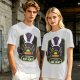Olive T-Shirt With Alien Bunny Ears Egg Hunt Graphic