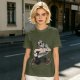 Olive T-Shirt with Cartoon Jason Voorhees Graphic Print