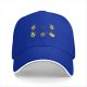 Black baseball cap with cartoon fitness avocado illustrations