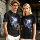 Olive Green Alien Moon Reaching Graphic T-Shirt