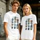 Olive Green T-Shirt With Fantasy Character Icons Print