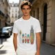 Olive T-shirt with cartoon characters print featuring Totoro and small figures