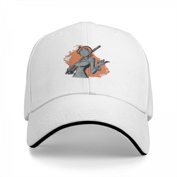 Black Baseball Cap with Anime Female Character Graphic