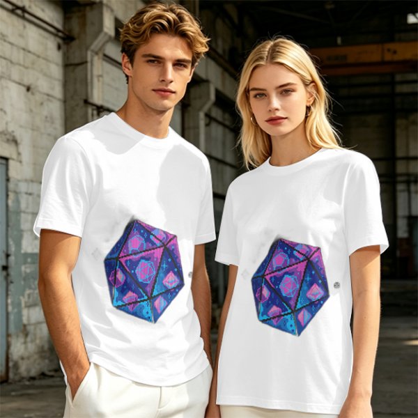 Olive T-Shirt With Galaxy D20 Dice Graphic