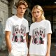 Olive T-Shirt With Retro Cartoon Fighting Ice Cubes Graphic