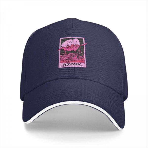 Black Baseball Cap With Pink Hjönk Tarot Style Duck Print