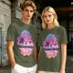 Olive T-Shirt With Fantasy Silhouette Group Art Print