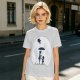 Olive T-Shirt With Moon Silhouette Of Two Children And Umbrella