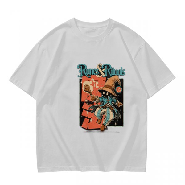 Olive Green T-Shirt With Runes & Rituals Wizard Graphic