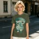 Olive T-Shirt With Fantasy Forest Spirit Graphic Print