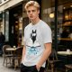 Olive T-Shirt with Black Cat Reading Book 'Just One More Chapter' Print