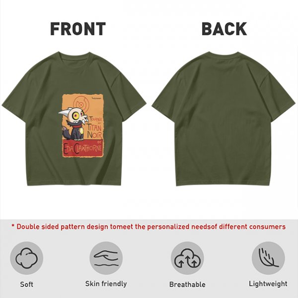 Olive Green T-Shirt with King from The Owl House Titan Noir Print