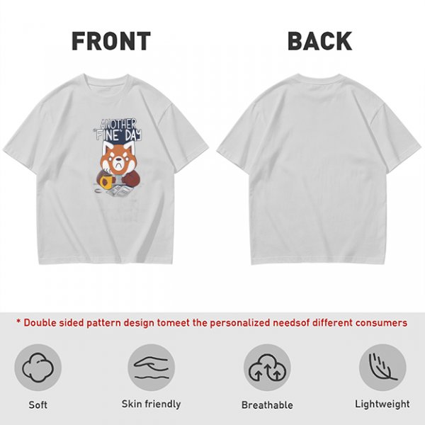 Olive T-Shirt With Another Fine Day Red Panda Coffee Print