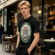 Olive green Totoro graphic t-shirt with plant a tree save the forest slogan