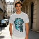 Olive Green T-Shirt With Alien Warrior Graphic Print