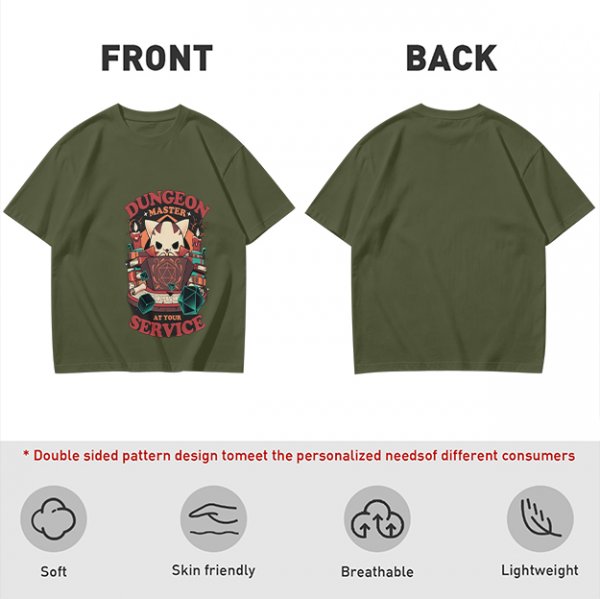 Dungeon Master At Your Service Cat Graphic T-Shirt