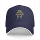 Black Baseball Cap with Green Orc Warrior Graphic Print