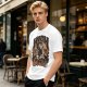 Olive green graphic t-shirt with a high on catip black cat print