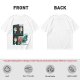 Olive Graphic Tee With Alien Stress Headache Themed Art
