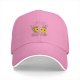 Black baseball cap with cute pizza and pineapple graphic design