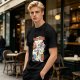 Olive green graphic t-shirt with slow foods animal fast food mashup print