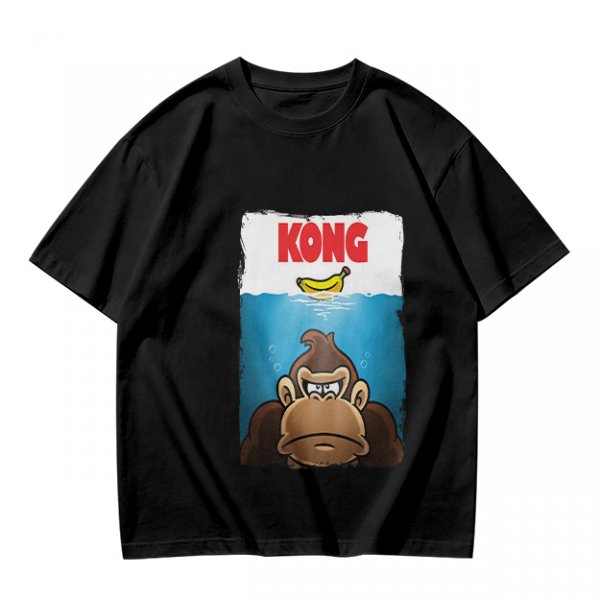 Olive T-Shirt With Cartoon Kong Banana Water Print
