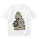 Olive T-Shirt Featuring Godzilla Eating Ramen