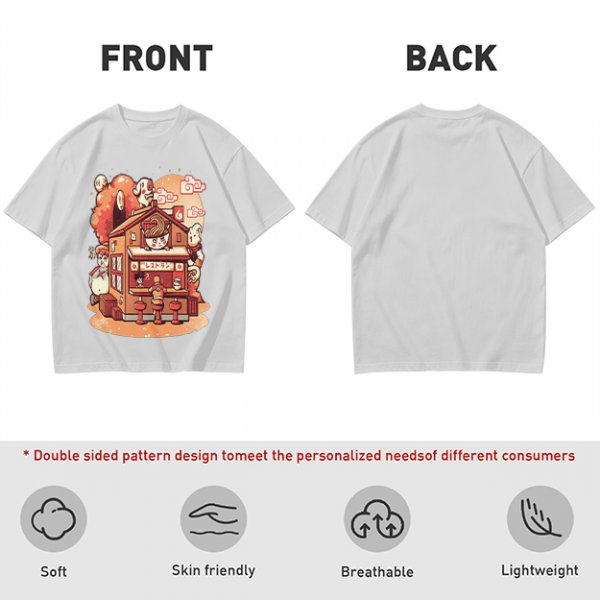 Anime Style Restaurant Scene Graphic T-Shirt Artwork