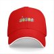 Black Baseball Cap With Colorful Cartoon Character Group Print