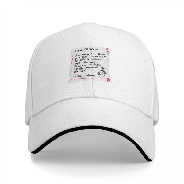 Black baseball cap with funny Santa note print about gift delays