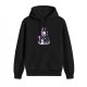 Black hoodie with glitch-style Maleficent graphic print