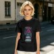 Olive graphic t-shirt with villain character and humorous text print