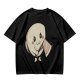 Olive T-Shirt With Cute Angry Ghost Holding Axe Graphic