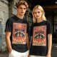 Olive T-Shirt With Raccoon El Diablo Tarot Card Print