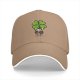 Black baseball cap with ladybug and four-leaf clover graphic