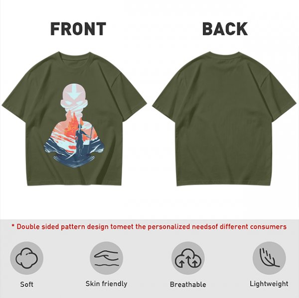 Avatar Aang Silhouette Graphic Tee for Anime Fans