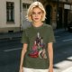 Olive Green T-Shirt with Buffy The Vampire Slayer Character Art Print
