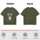 Olive t-shirt with Black Coffee gothic angry cup pentagram print