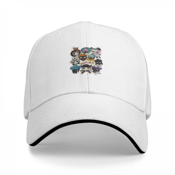 Black baseball cap with pirate skull crew graphic
