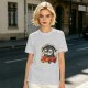 Olive T-Shirt With Cartoon Penguin Driving Car 'My Destination?' Print