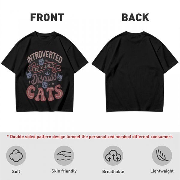 Introverted But Willing To Discuss Cats Graphic T-Shirt