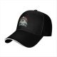 Black baseball cap with stacked Totoro characters in rainy scene