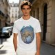 Olive T-Shirt With Rocking Stone Alien Robot And Amaze Text Print