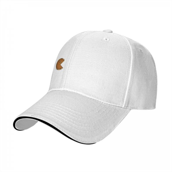 Black Baseball Cap With Retro Pac-Man Graphic Design