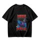Olive Graphic T-Shirt with 'MORE POWER' and Muscular Skeleton Character