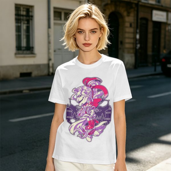 Olive Green T-Shirt With Fantasy Character Graphic Print