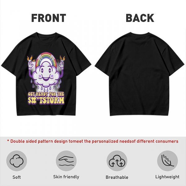Get Ready For The Shitstorm Cloud Rainbow Graphic T-Shirt